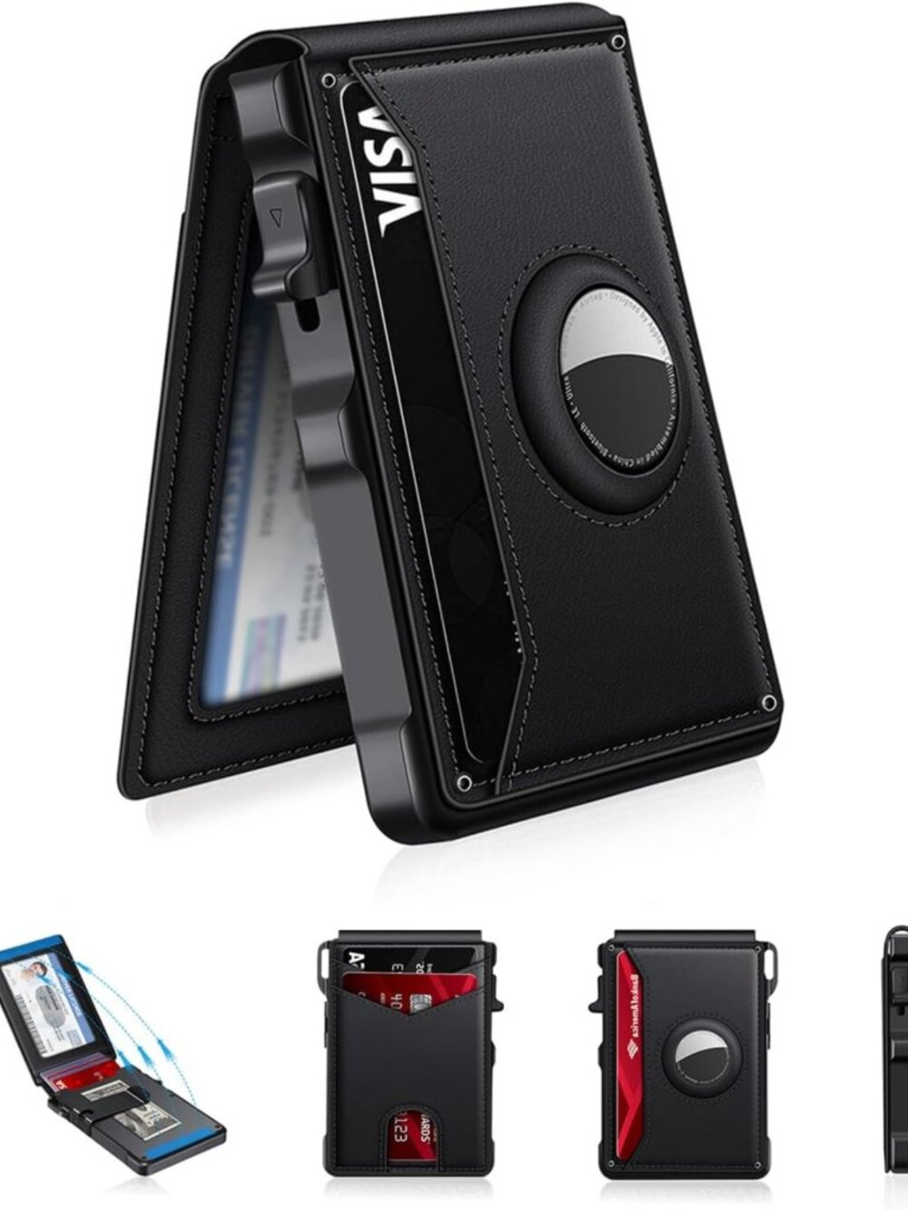 Smart RFID Blocking Minimalist Wallet for AirTag - Men's Slim Wallet Design